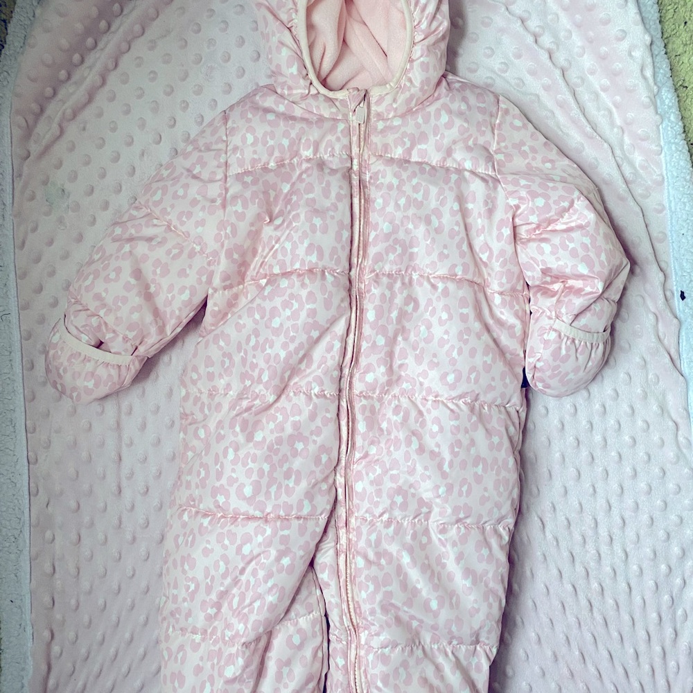 GAP Baby Pink Leapord Snow Suit